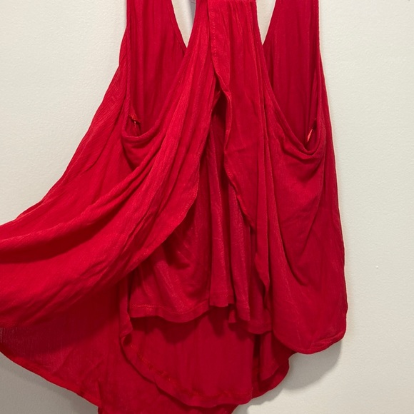 Red High Low Layered Racerback Tank Top Women Size S - Picture 7 of 9